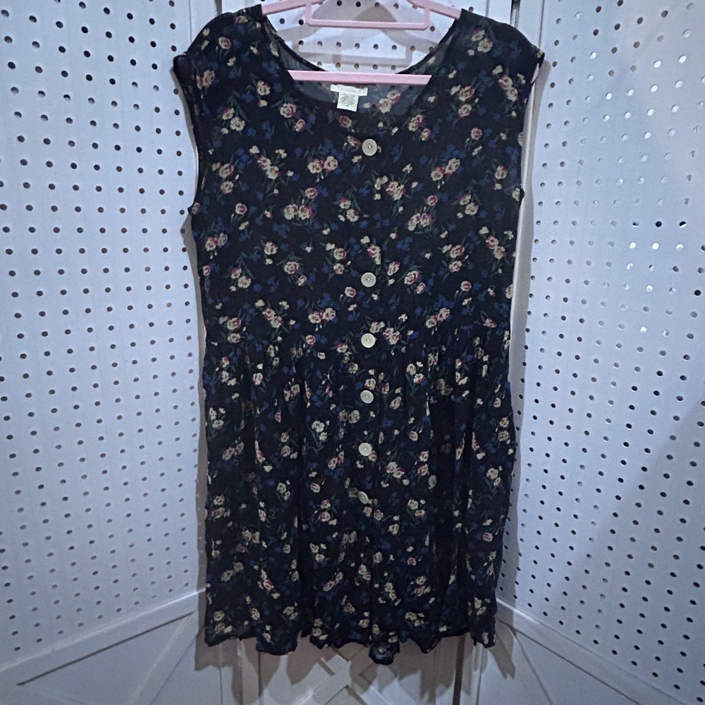 Banana Republic Floral Rayon Button Front Sleeveless Midi Dress Size M